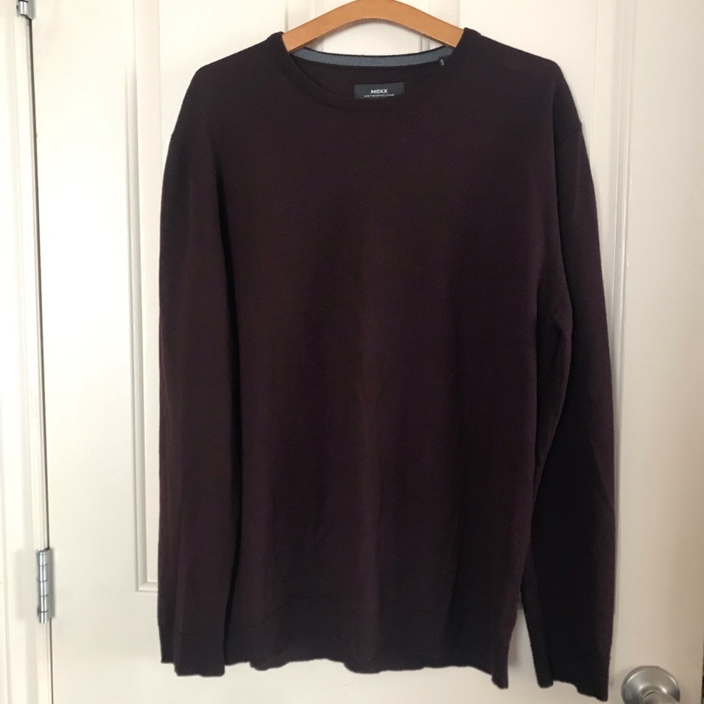 Mexx Crewneck Knit Wool Blend Men’s Sweater Burgundy Size XL
